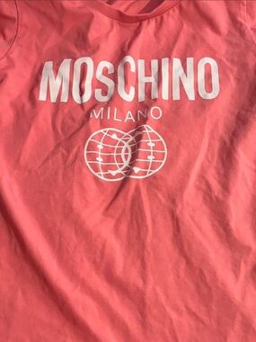 Moschino Kids Coral Pink Logo Tee